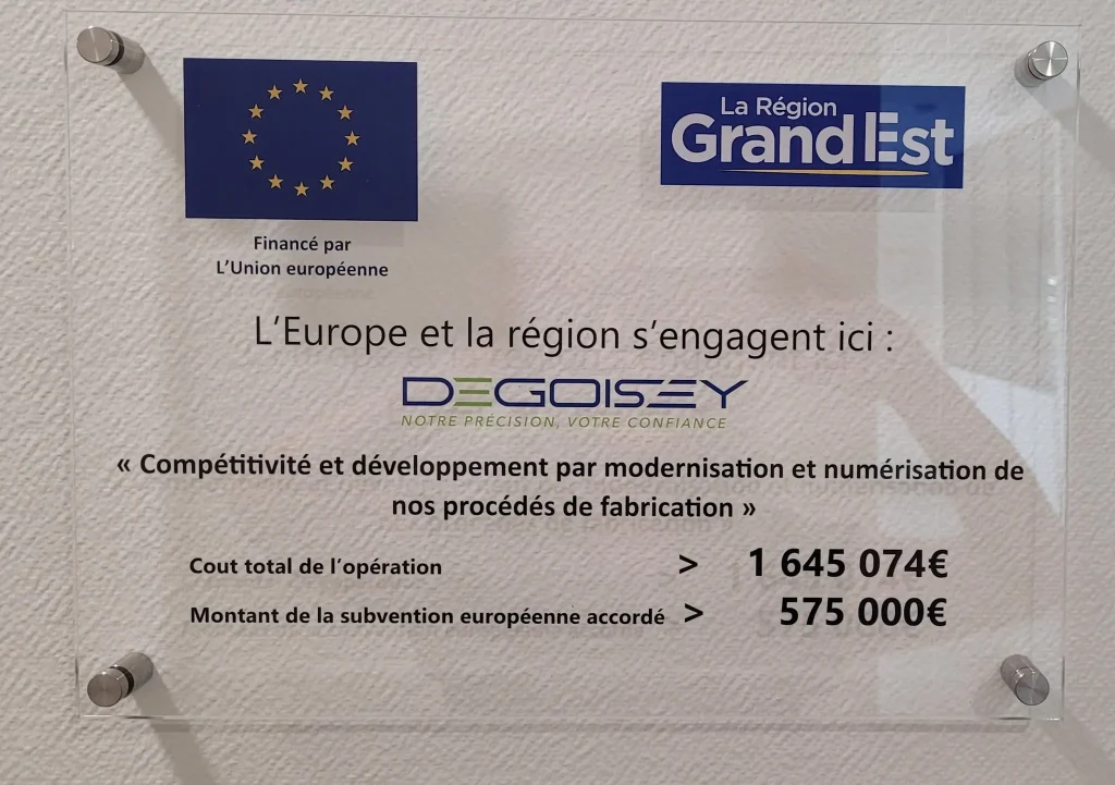 Compétitivité et le développement par modernisation et numérisation de nos procédés de fabrication